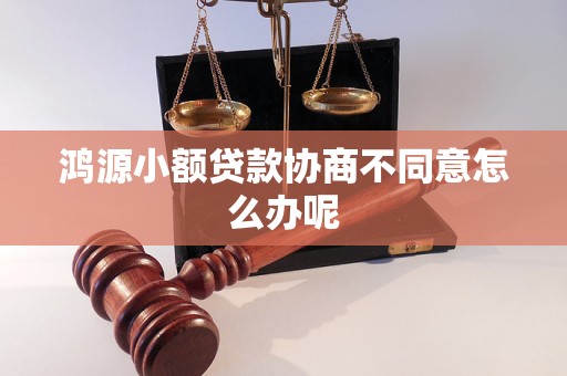 鸿源小额贷款协商不同意怎么办呢