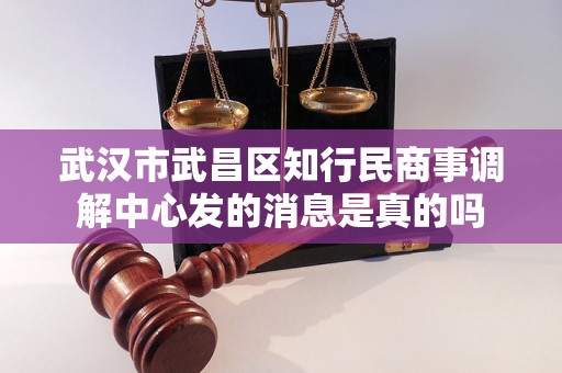 武汉市武昌区知行民商事调解中心发的消息是真的吗