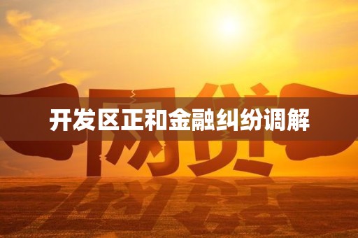 开发区正和金融纠纷调解