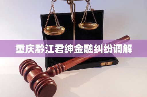 重庆黔江君绅金融纠纷调解
