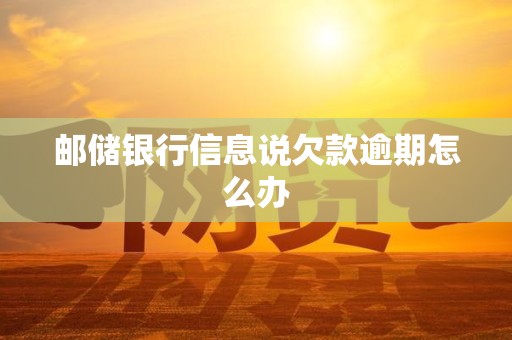 邮储银行信息说欠款逾期怎么办