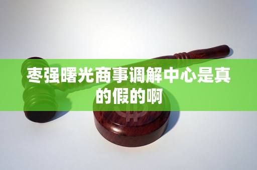 枣强曙光商事调解中心是真的假的啊
