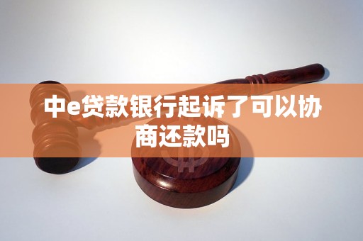 中e贷款银行起诉了可以协商还款吗