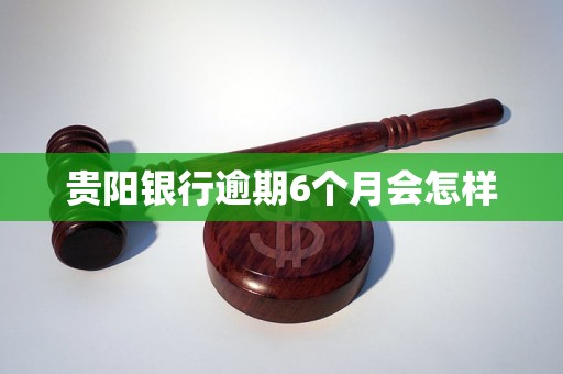 贵阳银行逾期6个月会怎样