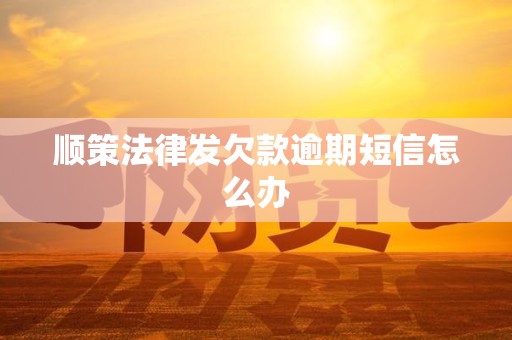 顺策法律发欠款逾期短信怎么办